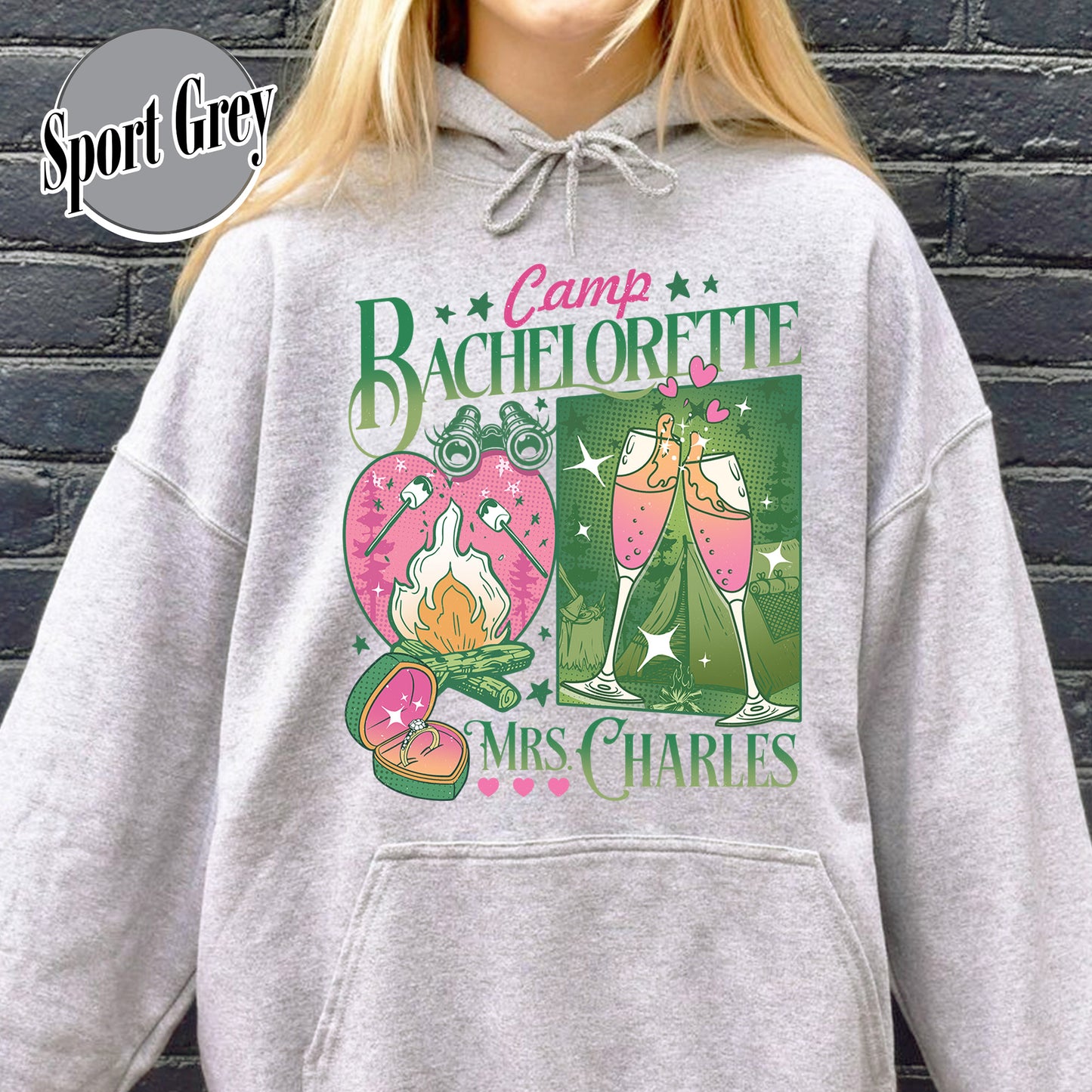 Bachelorette Hoodie, Custom Camp Bachelorette Party Hoodie, Hiking Bridal Party Hoodie