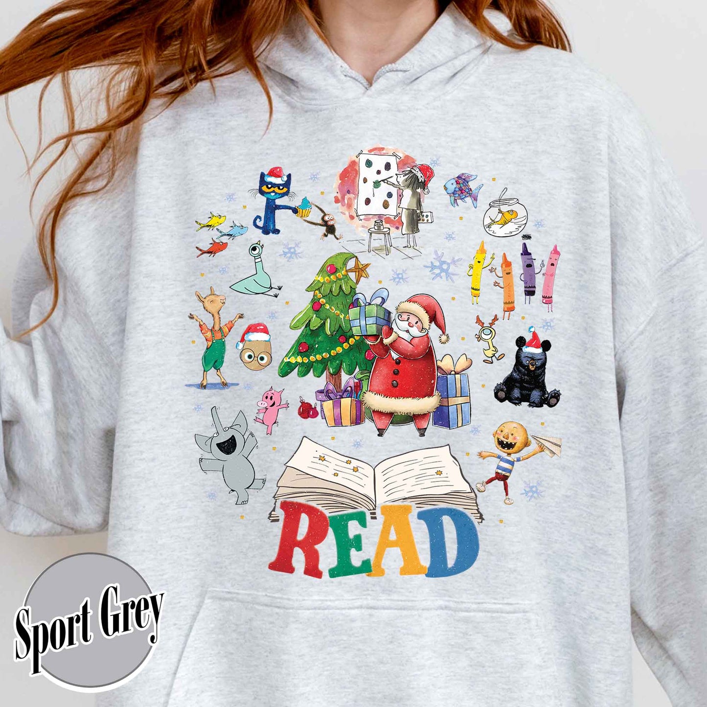 Read Children’s Books Teacher Hoodie, Christmas Teacher Shirt, Christmas Gift for Teacher, Teaching Tee, Teachers Day, Teachers Life Shirt