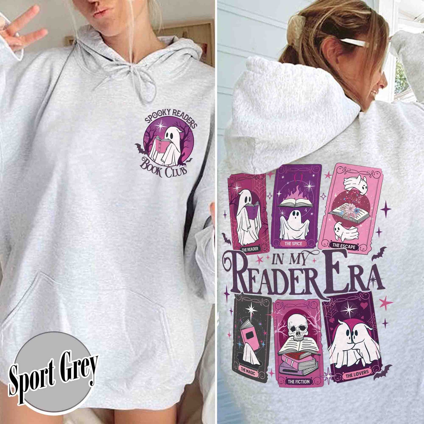 Booklover Hoodie, in My Reading Era Hoodie, Tarot Cards With Book Hoodie, Spooky Reader Hoodie