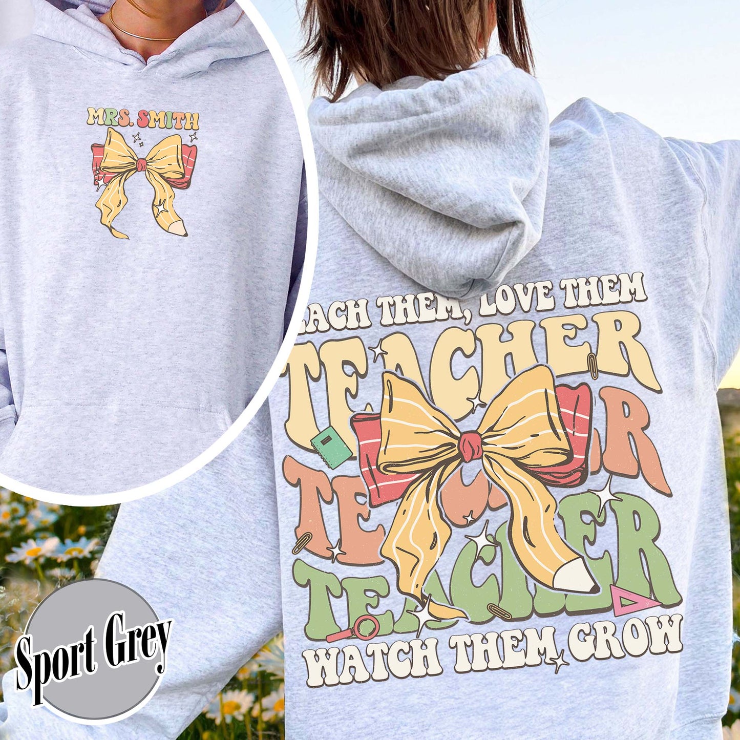 Customized Teacher Hoodie, Back to School Hoodie, Teacher Gifts, Teacher Team Hoodie, Teacher Teach Team Love Them Hoodie