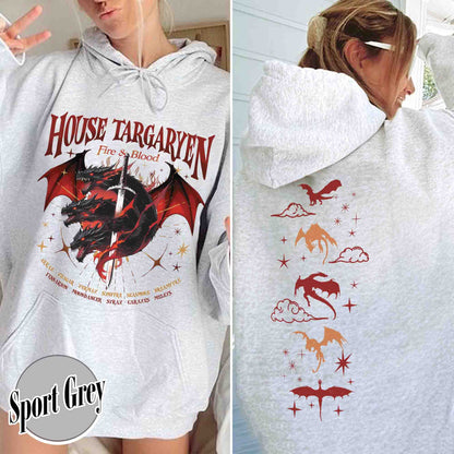 HOTD Hoodie, House of the D Hoodie, GOT Hoodie, Meleys, Hoodie With Dragons, Dragon Lovers Hoodie, Targaryen Hoodie, Team Black, Dragons