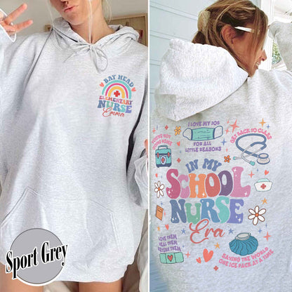 Personalized School Nurse Hoodie, Custom Nurse Hoodies, Nursing School Hoodie, Nursing School Gift, in My Nursing School Era Hoodie