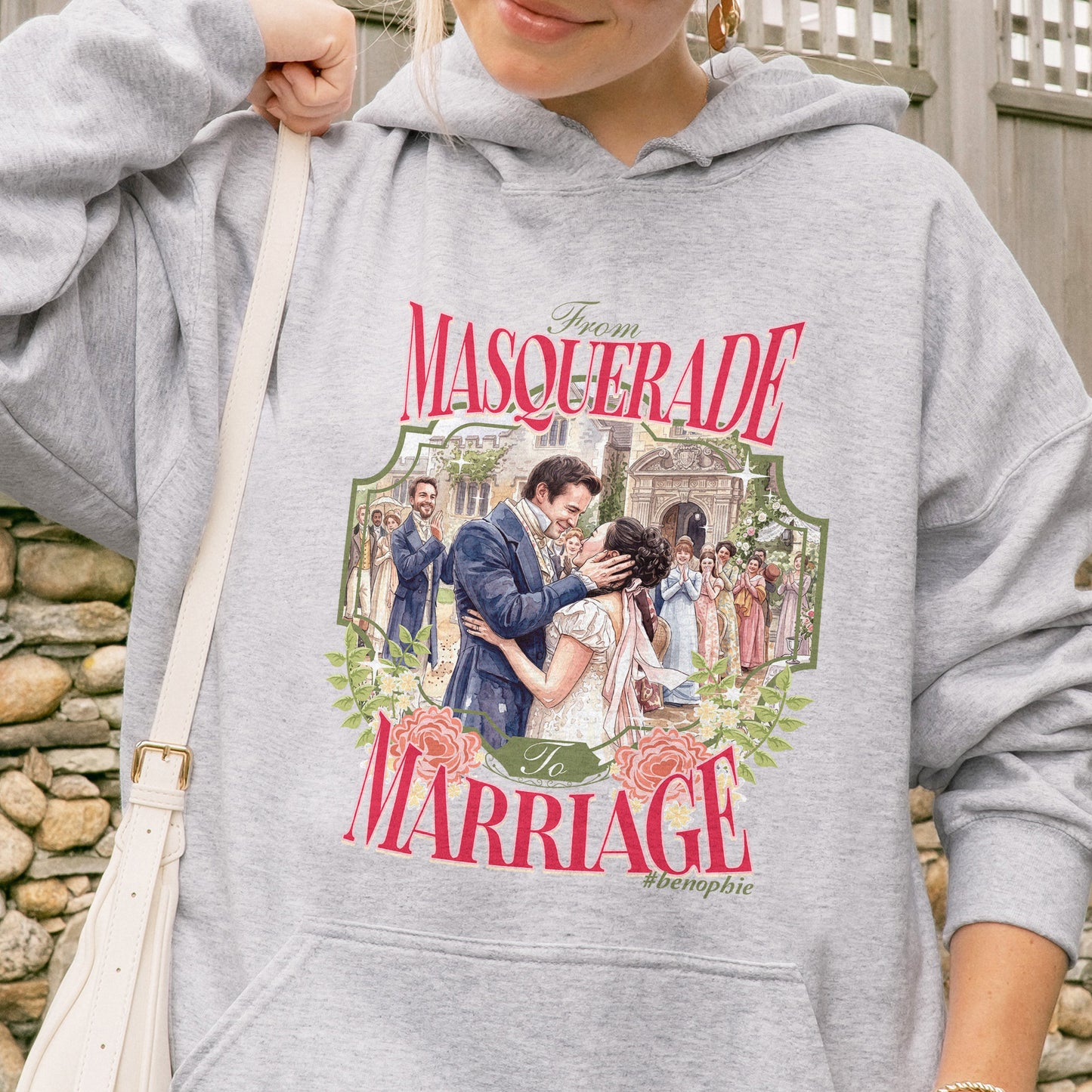 From Masquerade to Marriage #benophie Regency Wedding, Bridgerton Inspired Romance Book Lover Hoodie