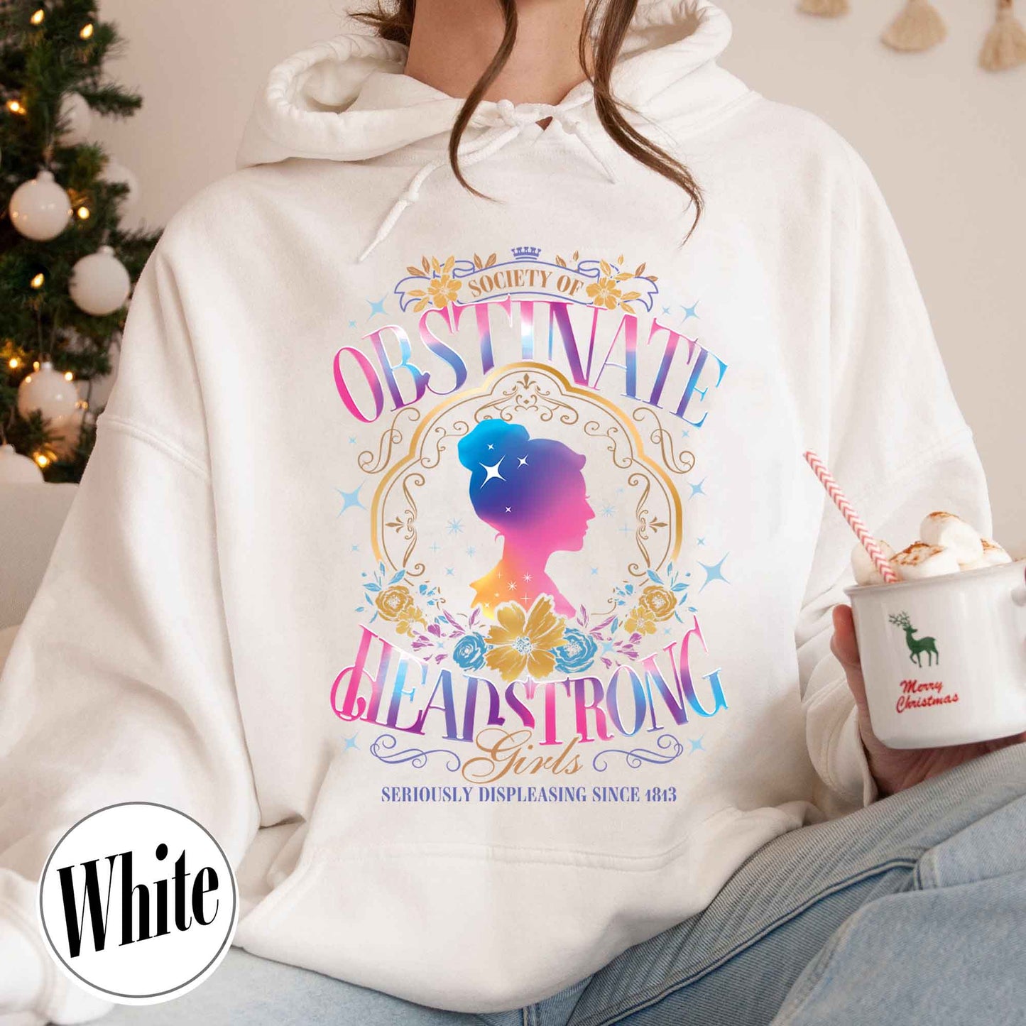 Society of Obstinate Headstrong Girls Hoodie, Pride and Prejudice Hoodie, Strong Girl Hoodie, Feminist Hoodie, Book Lover Gift, Power Girl Head Hoodie