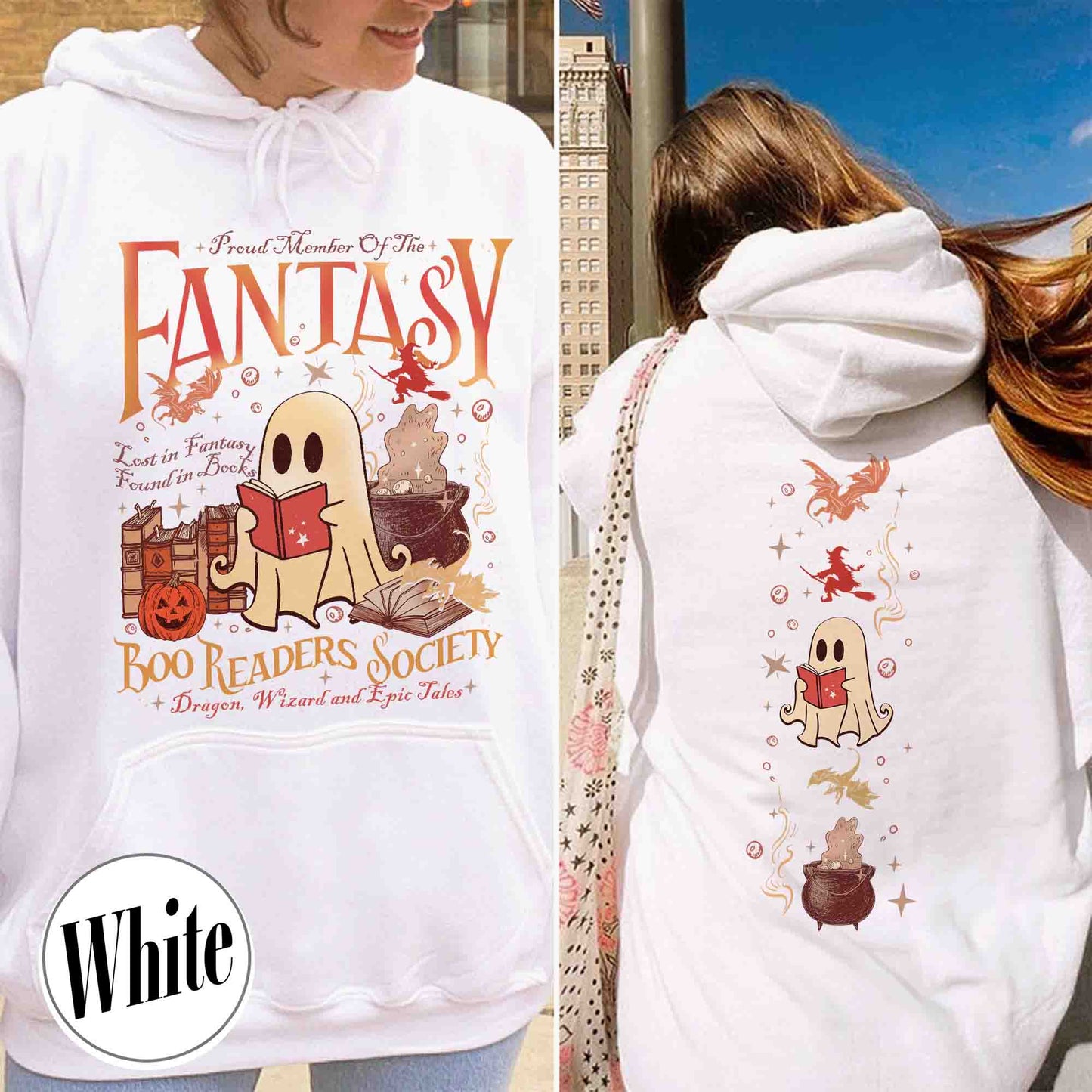 Bookish Hoodie, Fantasy Reader Hoodie, Boo Readers Society Hoodie, Fantasy Dragon Hoodie