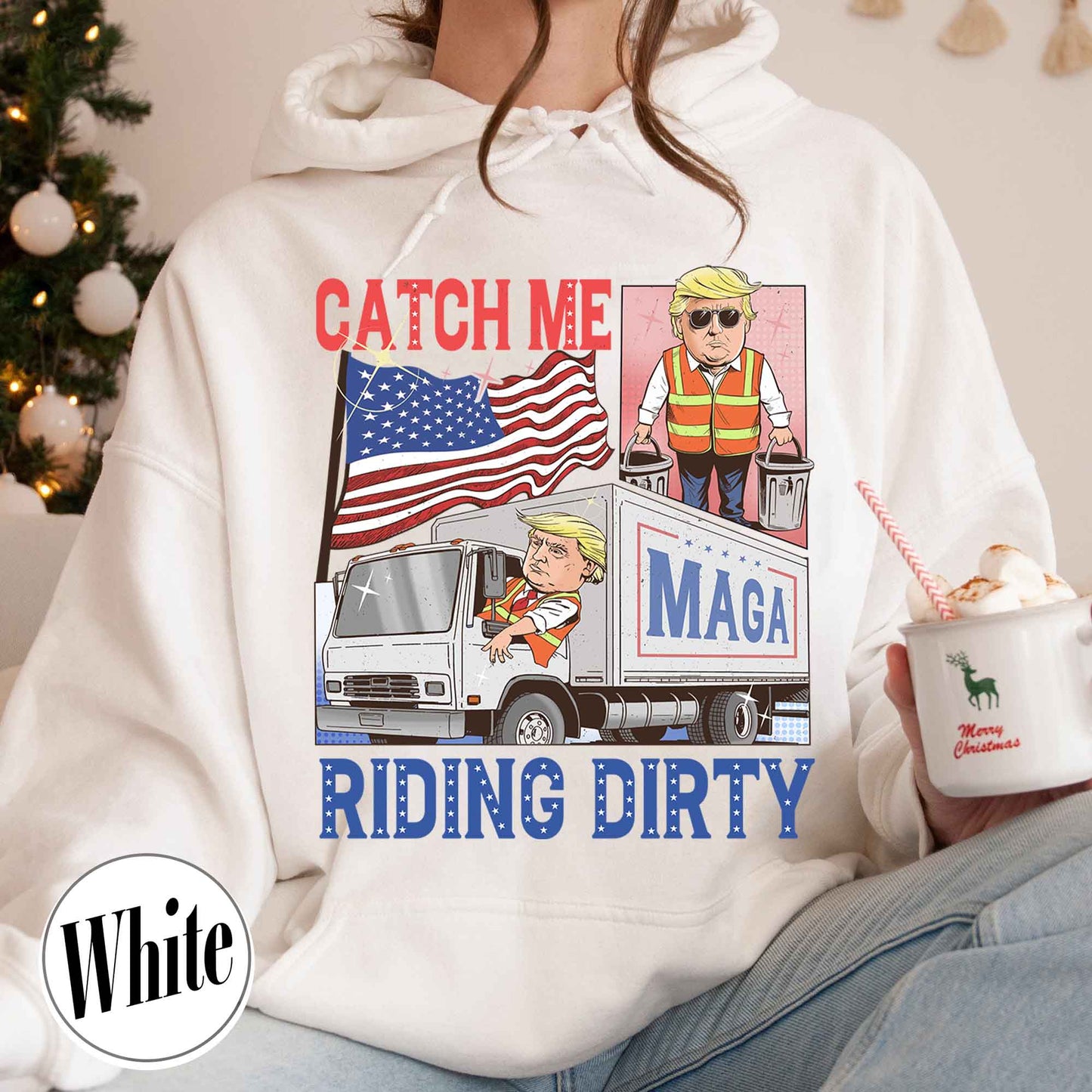 Trump Garbage Man in Trash Truck Hoodie, Republican Hoodie, Trump Supporter Hoodie, MAGA, Daddy’s Home Hoodie, Trump 2024 Hoodie, Garbage Team Hoodie