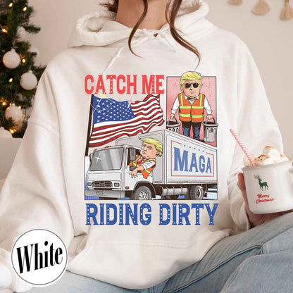 Trump Garbage Man in Trash Truck Hoodie, Republican Hoodie, Trump Supporter Hoodie, MAGA, Daddy’s Home Hoodie, Trump 2024 Hoodie, Garbage Team Hoodie