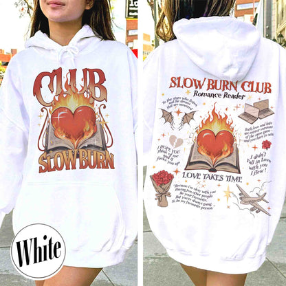 Bookish Hoodie, Slow Burn Book Club Hoodie, Romance Reader Book Club Hoodie