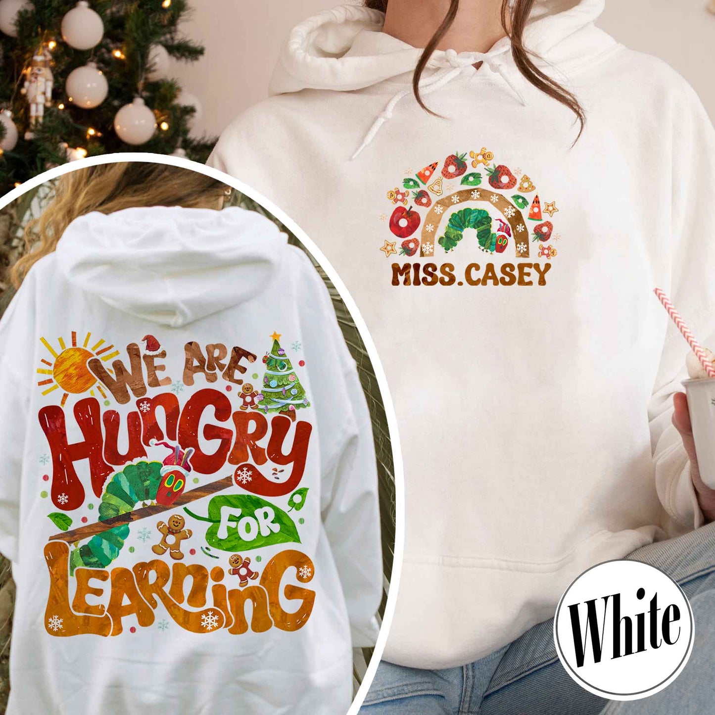 We Are Hungry for Learning Hoodie, We Are Hungry for Learning Christmas, Funny Teacher Hoodie, Teacher Christmas Hoodie, Teacher Christmas Gift