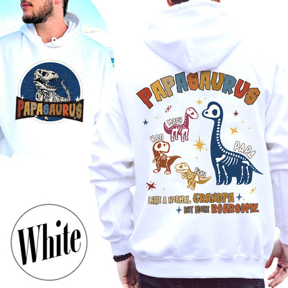 Papasaurus Hoodie, Custom Papasaurus Hoodie, Personalized Grandpasaurus Like a Normal Grandpa but More Roarsome Hoodie, Papa Hoodie, Fathers Day