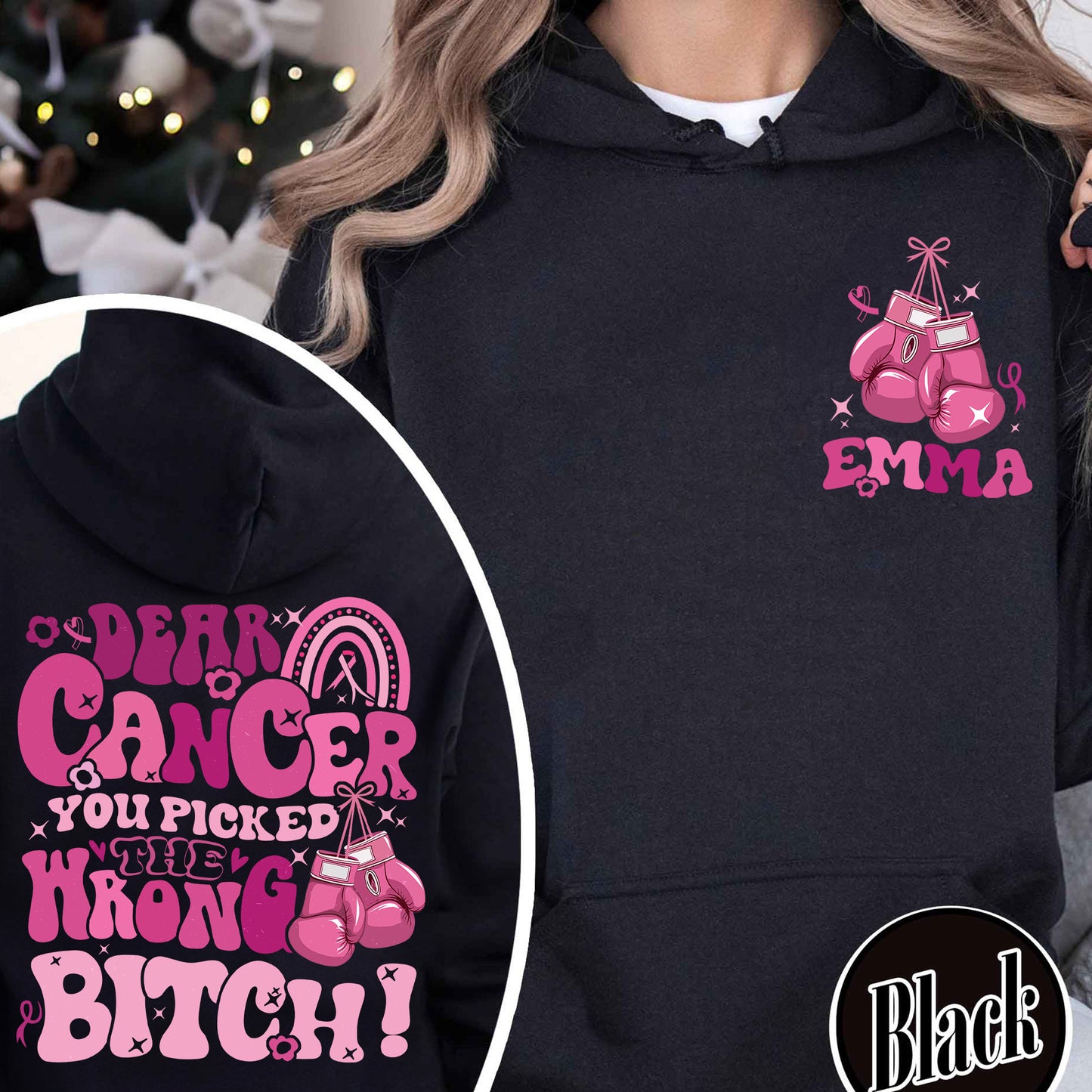 Cancer Awareness Hoodie, Dear Cancer, You Picked the Wrong Bitch Hoodie, Funny Cancer Hoodie, Breast Cancer Support, Cancer Hoodie, Cancer Gift