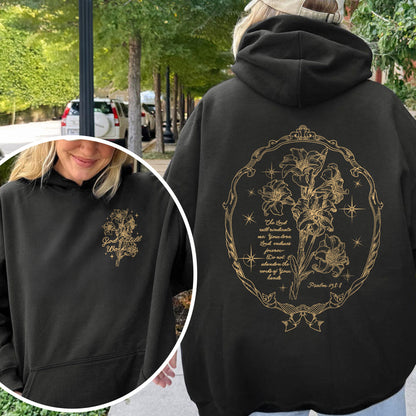 God’s Still Working – Vintage Botanical Faith & Psalm 138:8 Illustration Hoodie
