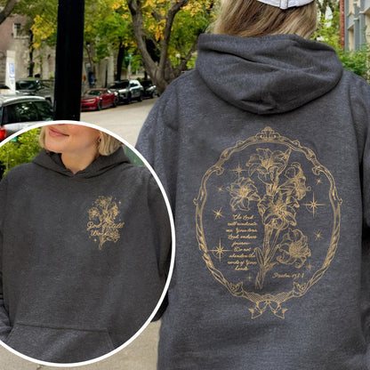 God’s Still Working – Vintage Botanical Faith & Psalm 138:8 Illustration Hoodie
