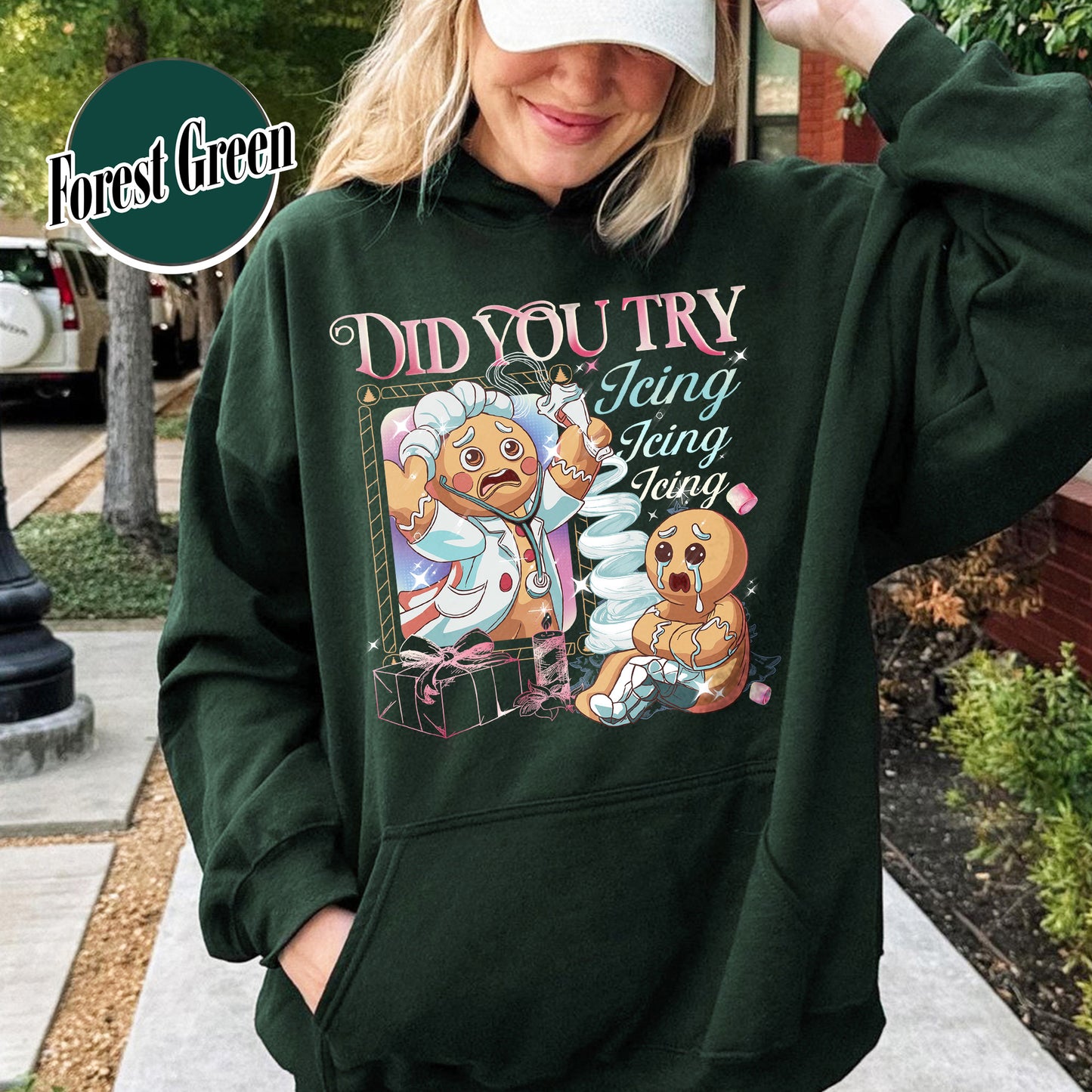 Nurse Health Care Christmas Hoodie, Did You Try Icing It Hoodie, Gingerbread Christmas Hoodie