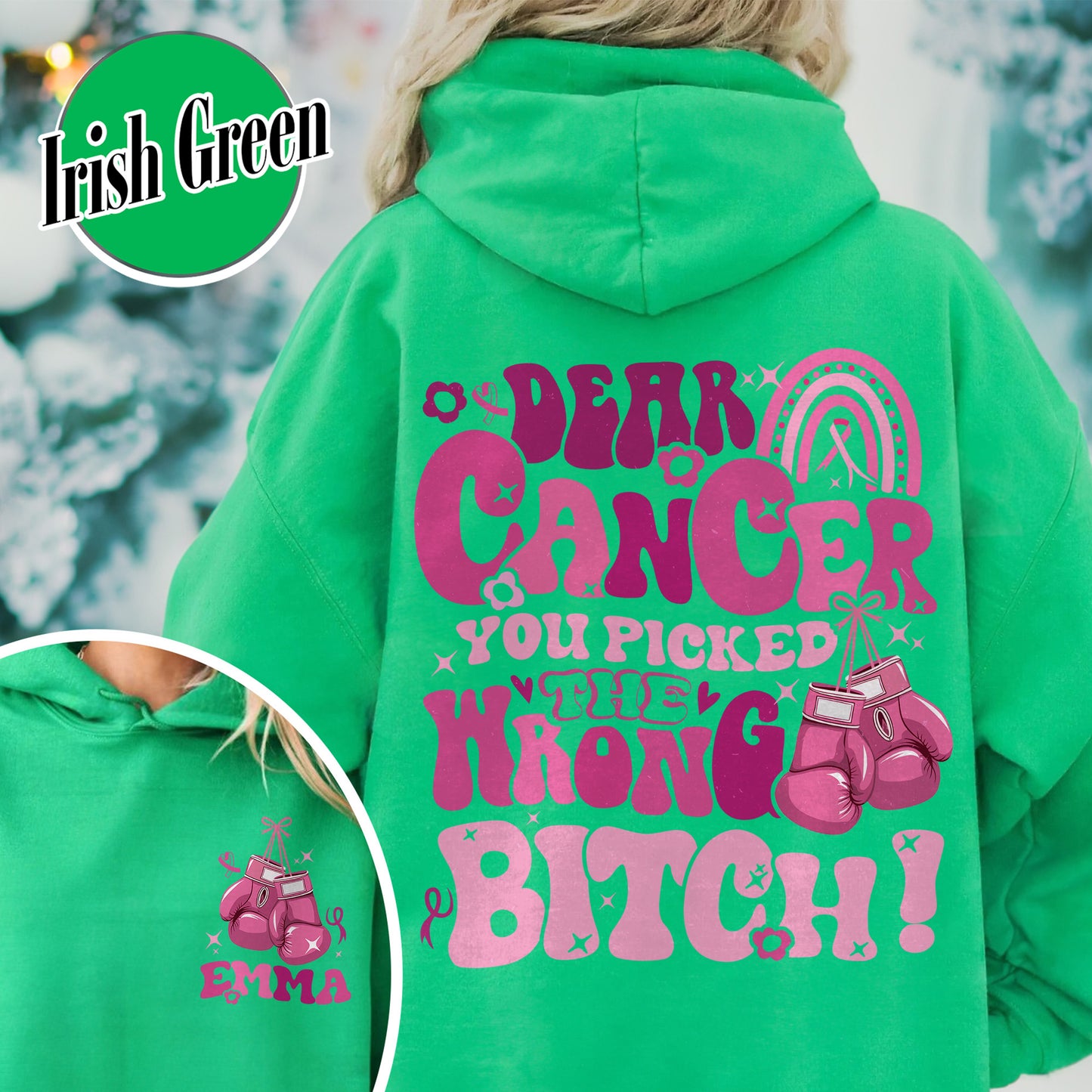 Cancer Awareness Hoodie, Dear Cancer, You Picked the Wrong Bitch Hoodie, Funny Cancer Hoodie, Breast Cancer Support, Cancer Hoodie, Cancer Gift