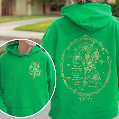 God’s Still Working – Vintage Botanical Faith & Psalm 138:8 Illustration Hoodie