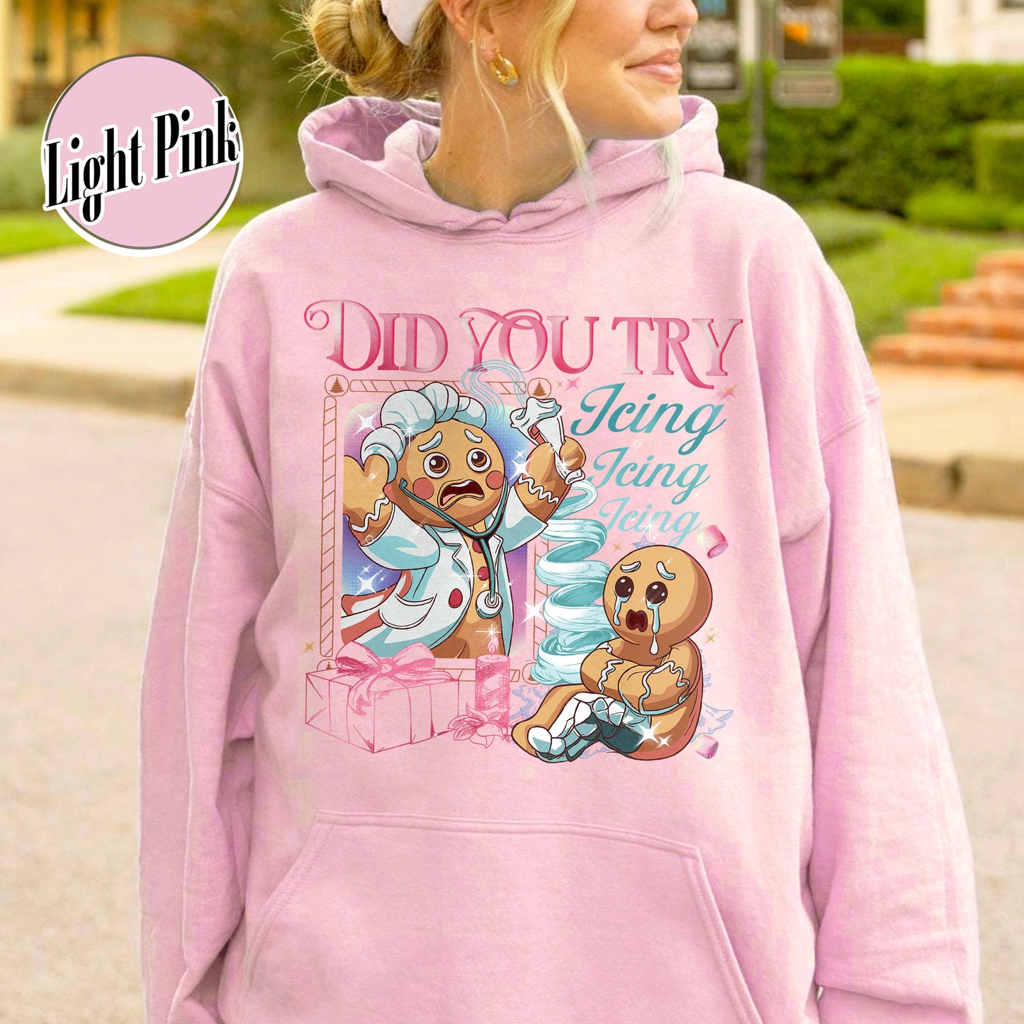 Nurse Health Care Christmas Hoodie, Did You Try Icing It Hoodie, Gingerbread Christmas Hoodie