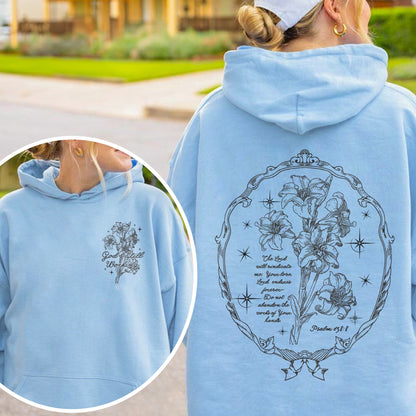 God’s Still Working – Vintage Botanical Faith & Psalm 138:8 Illustration Hoodie