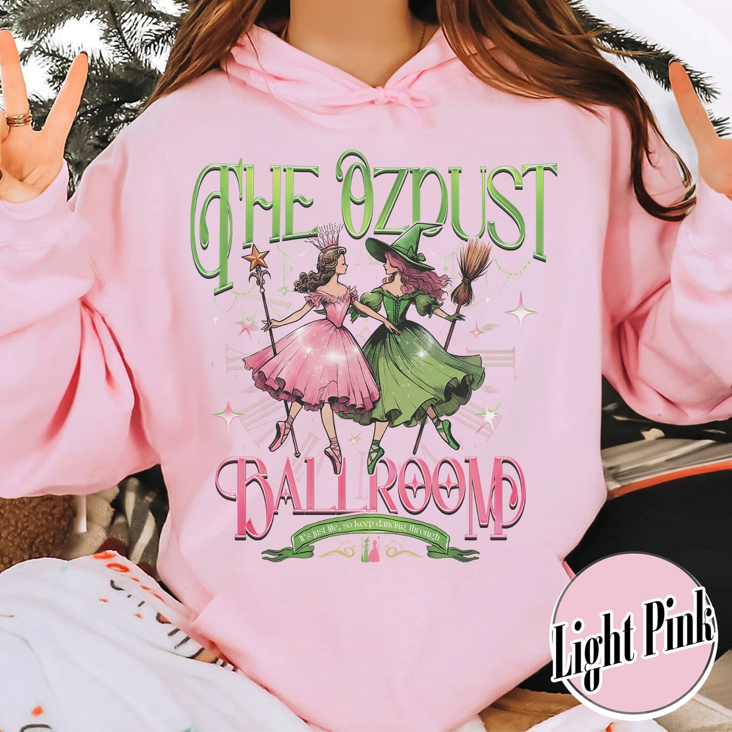 The Musical Ozdust Ballroom Hoodie, Dancing Through Life Shirt, Wicked Musical Shirt, Witch Broomstick Shirt, Green Witch Shirt, Pink Witch Shirt