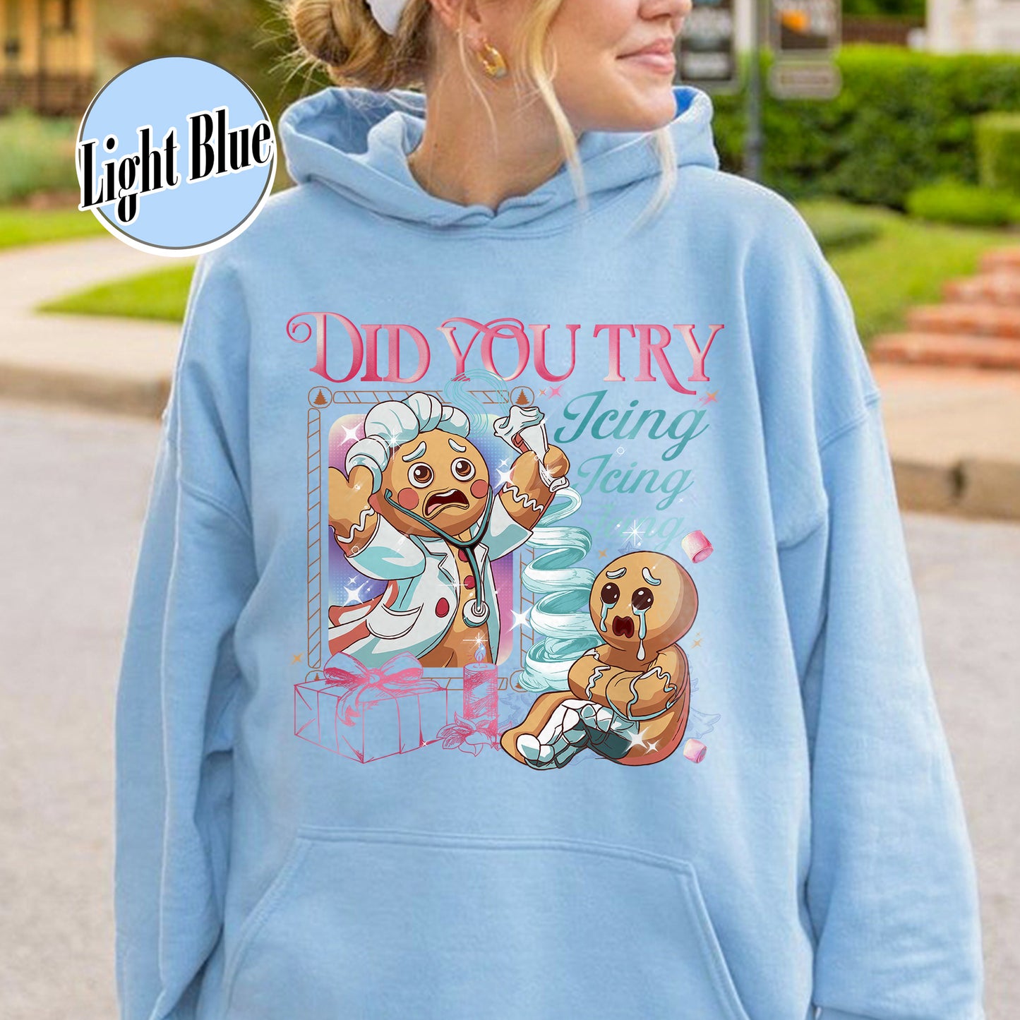 Nurse Health Care Christmas Hoodie, Did You Try Icing It Hoodie, Gingerbread Christmas Hoodie