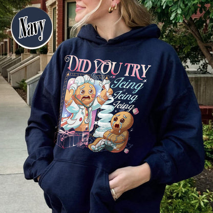 Nurse Health Care Christmas Hoodie, Did You Try Icing It Hoodie, Gingerbread Christmas Hoodie