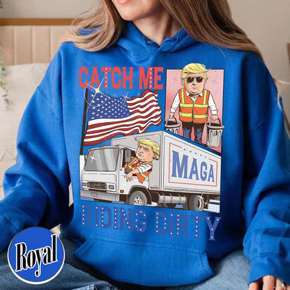 Trump Garbage Man in Trash Truck Hoodie, Republican Hoodie, Trump Supporter Hoodie, MAGA, Daddy’s Home Hoodie, Trump 2024 Hoodie, Garbage Team Hoodie