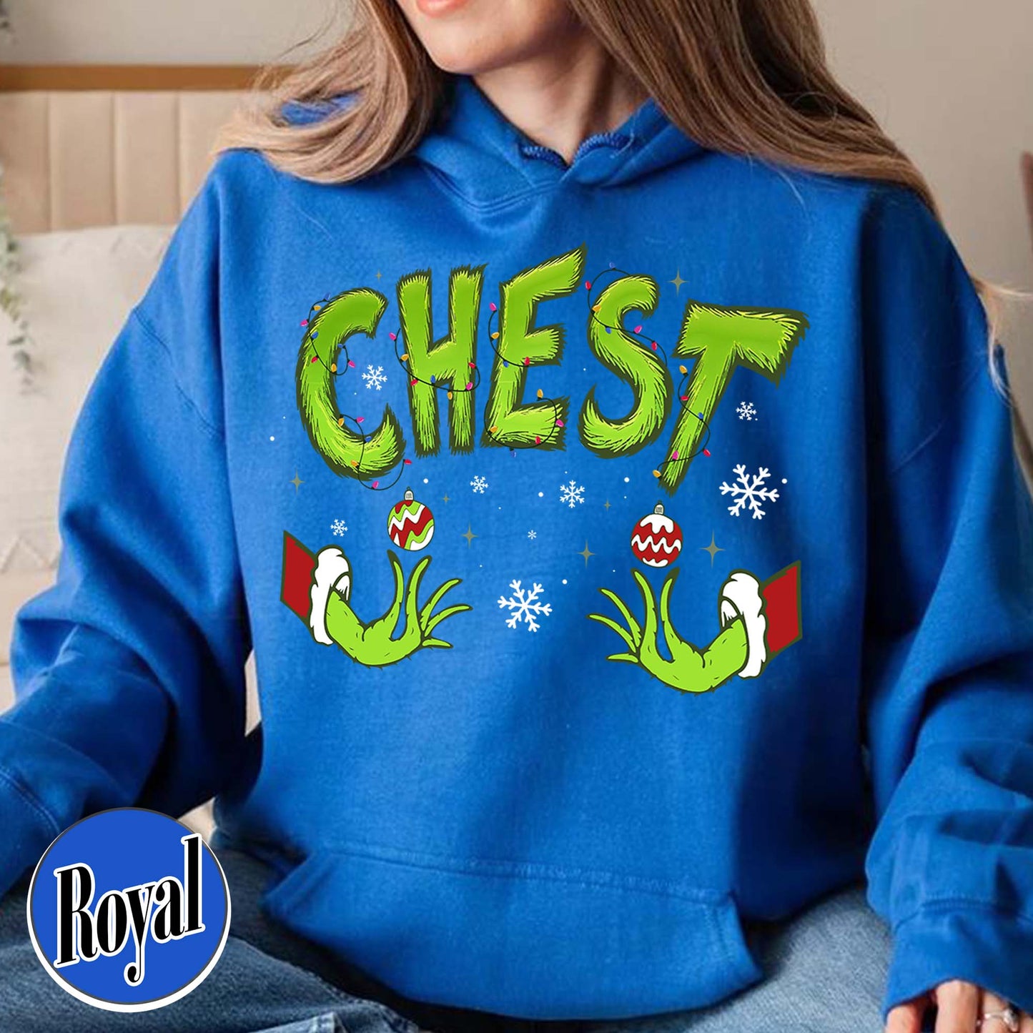 Chest Nuts Couples Matching Hoodie, Funny Couple Christmas Hoodie, Matching Christmas Outfits Boyfriend Girlfriend, Chest Nuts Christmas Hoodie