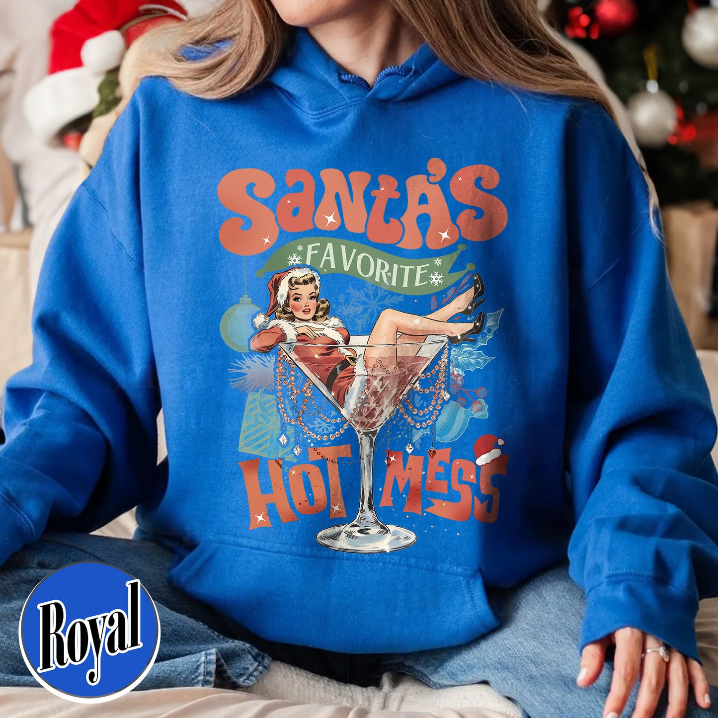 Santa Favorite Hot Mess Wine Hoodie, Christmas Martini Hoodie, Martini Christmas Hoodie, Coquette Christmas Drink Hoodie, Espresso Martini Christmas