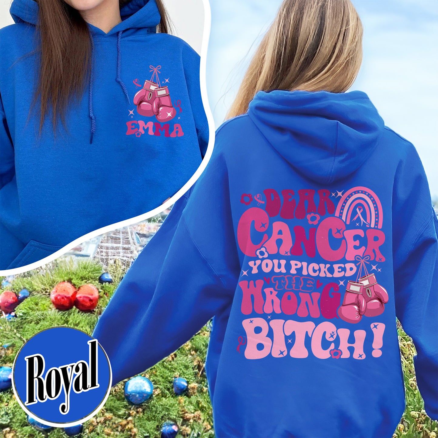 Cancer Awareness Hoodie, Dear Cancer, You Picked the Wrong Bitch Hoodie, Funny Cancer Hoodie, Breast Cancer Support, Cancer Hoodie, Cancer Gift