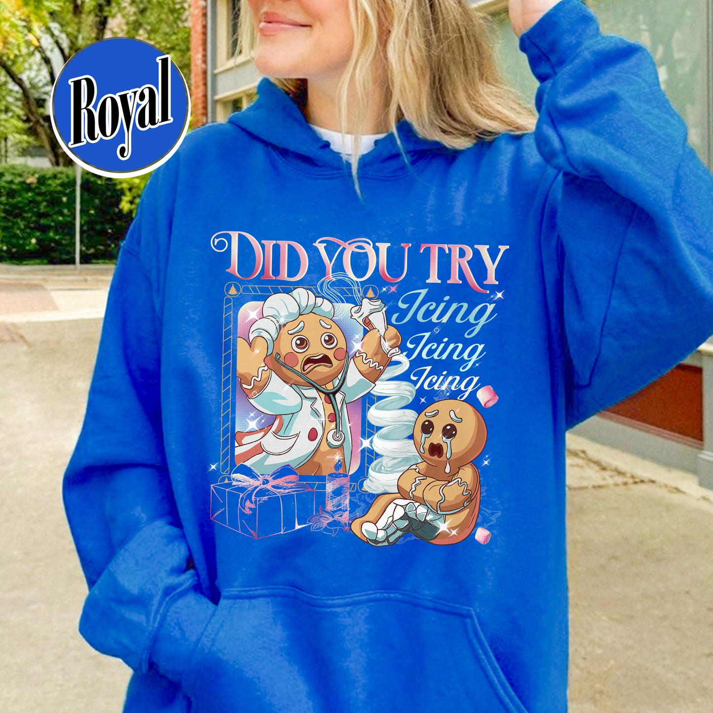 Nurse Health Care Christmas Hoodie, Did You Try Icing It Hoodie, Gingerbread Christmas Hoodie