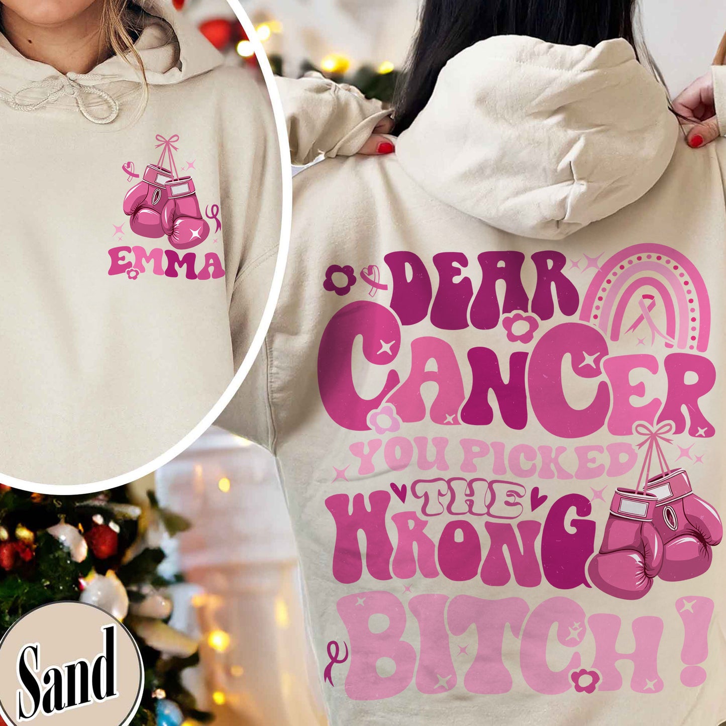 Cancer Awareness Hoodie, Dear Cancer, You Picked the Wrong Bitch Hoodie, Funny Cancer Hoodie, Breast Cancer Support, Cancer Hoodie, Cancer Gift