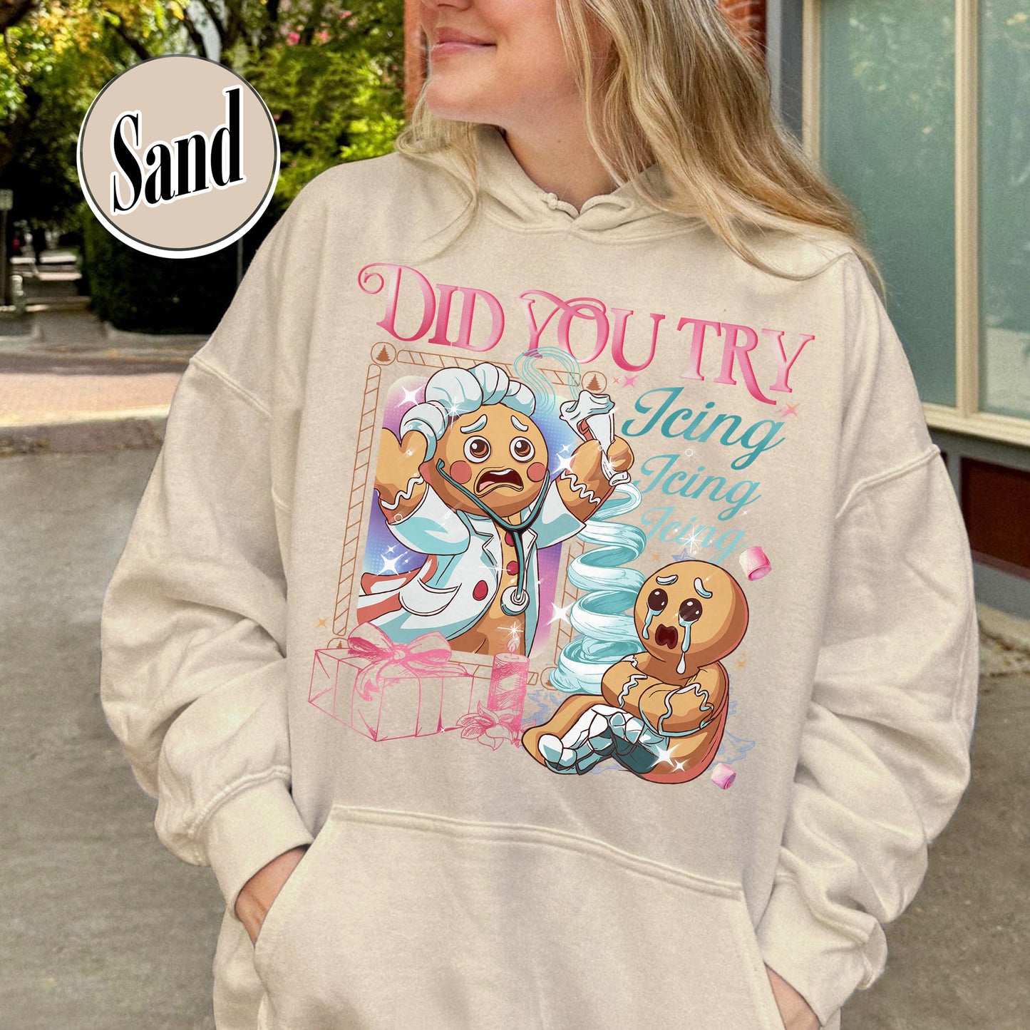 Nurse Health Care Christmas Hoodie, Did You Try Icing It Hoodie, Gingerbread Christmas Hoodie