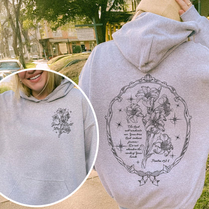 God’s Still Working – Vintage Botanical Faith & Psalm 138:8 Illustration Hoodie