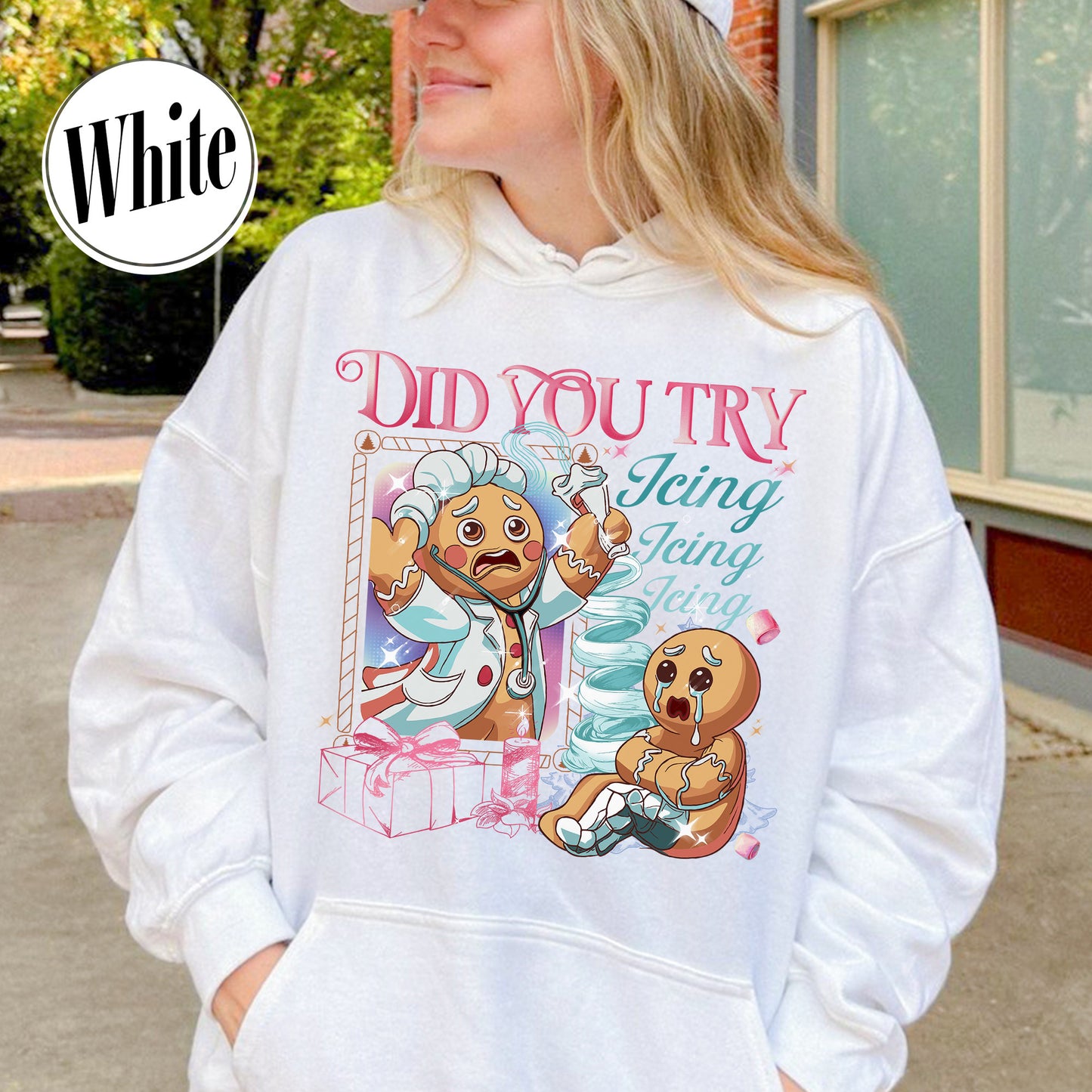 Nurse Health Care Christmas Hoodie, Did You Try Icing It Hoodie, Gingerbread Christmas Hoodie