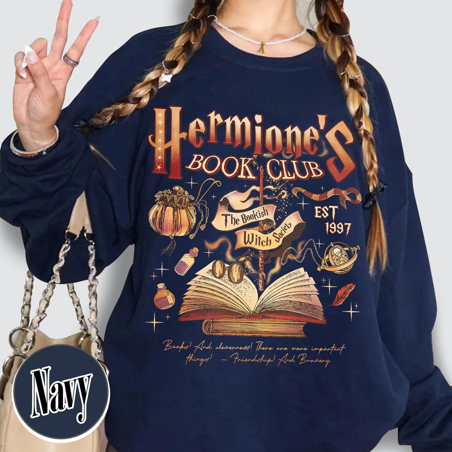 Hermione's Book Club Sweatshirt,The Bookish Witch Society Sweatshirt,Book Club Sweatshirt, HP Sweatshirt