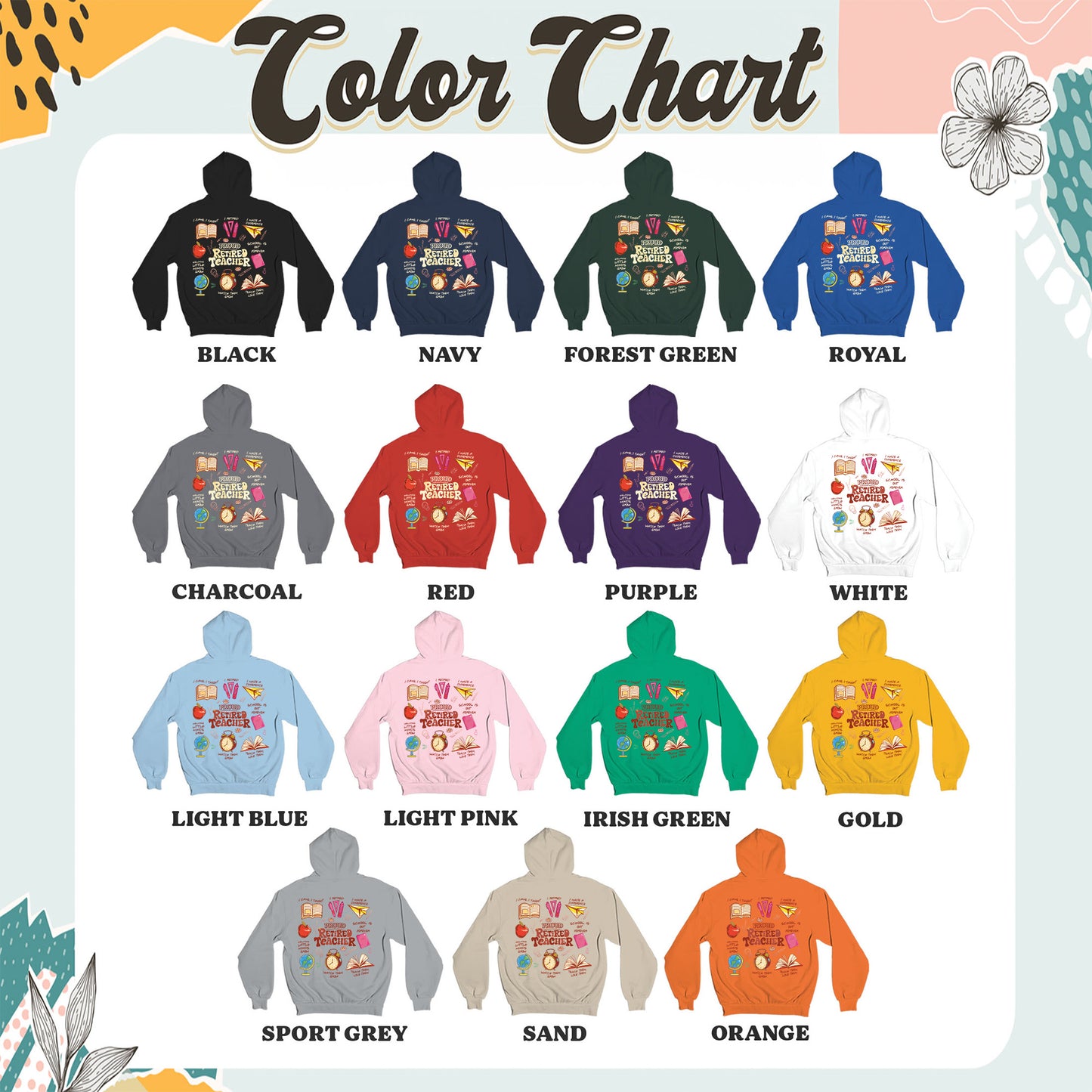 Teacher Retirement Hoodie, Personalized Retired Teacher 2 Sides Hoodie, Teachers Day Hoodie