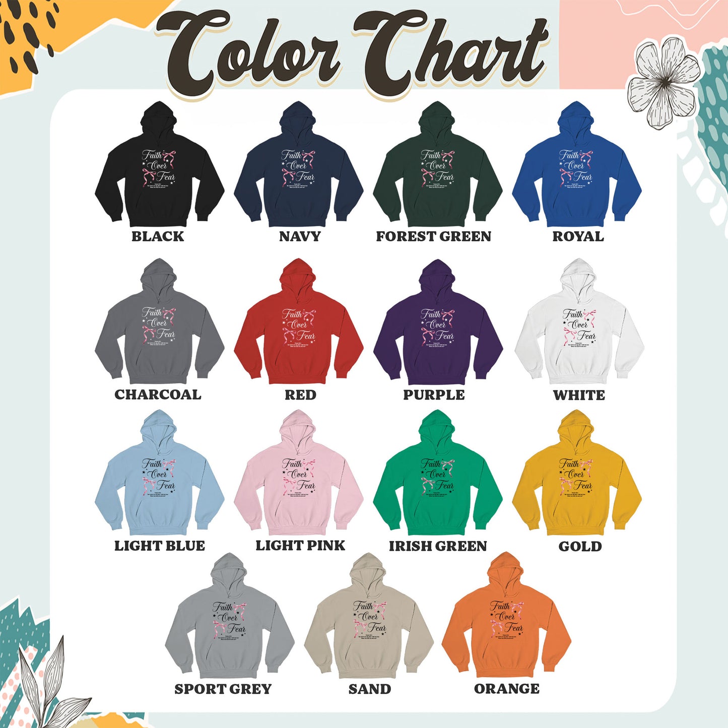 Faith Over Fear: Christian Coquette, Faith Bow, Inspirational Christian, Religious Gift for Women Hoodie