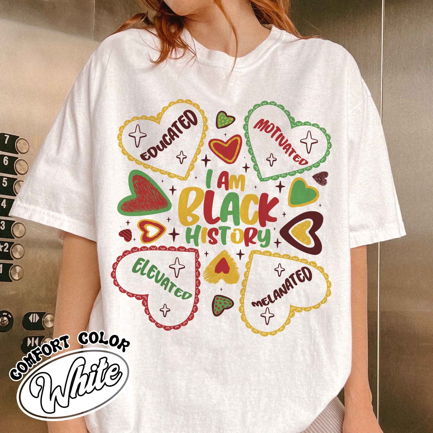 Human Rights Comfort Color Shirt, Educated Motivated Elevated Shirt, Black History Shirt, Black Pride Shirt