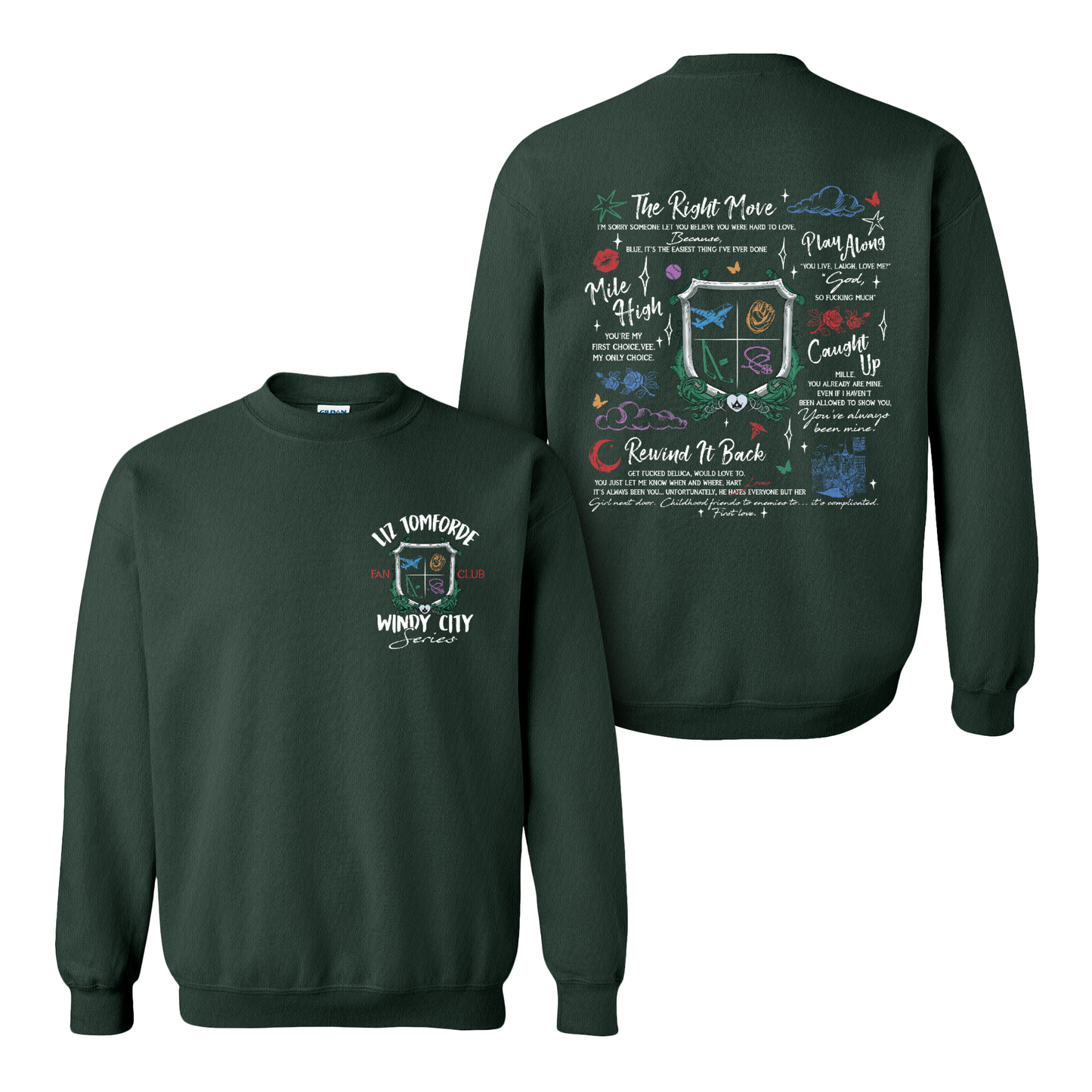 Ice Hockey Romance Sweatshirt, Windy City Series Book Sweatshirt 2 Sides, Liz Tomforde Fan Club Sweatshirt