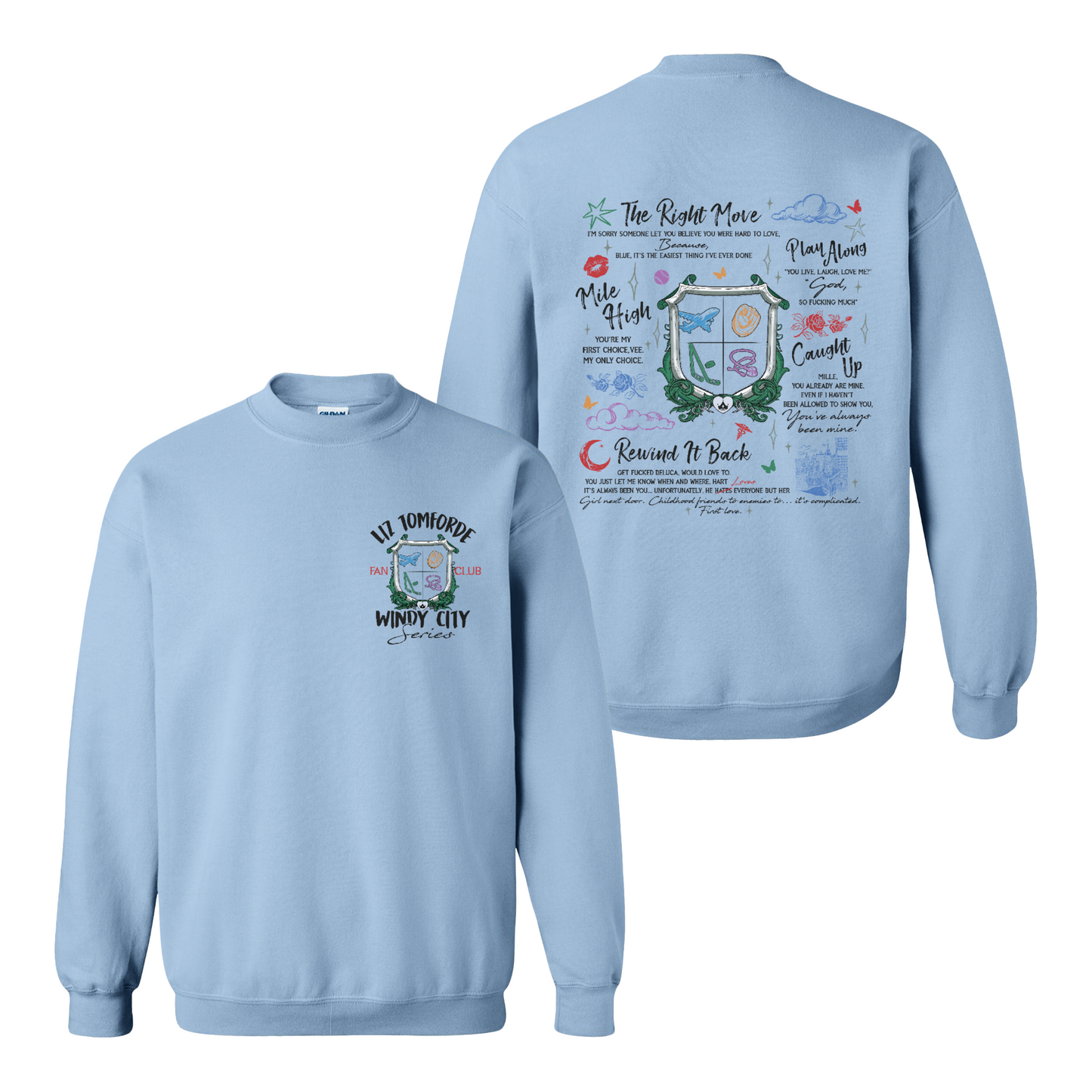 Ice Hockey Romance Sweatshirt, Windy City Series Book Sweatshirt 2 Sides, Liz Tomforde Fan Club Sweatshirt