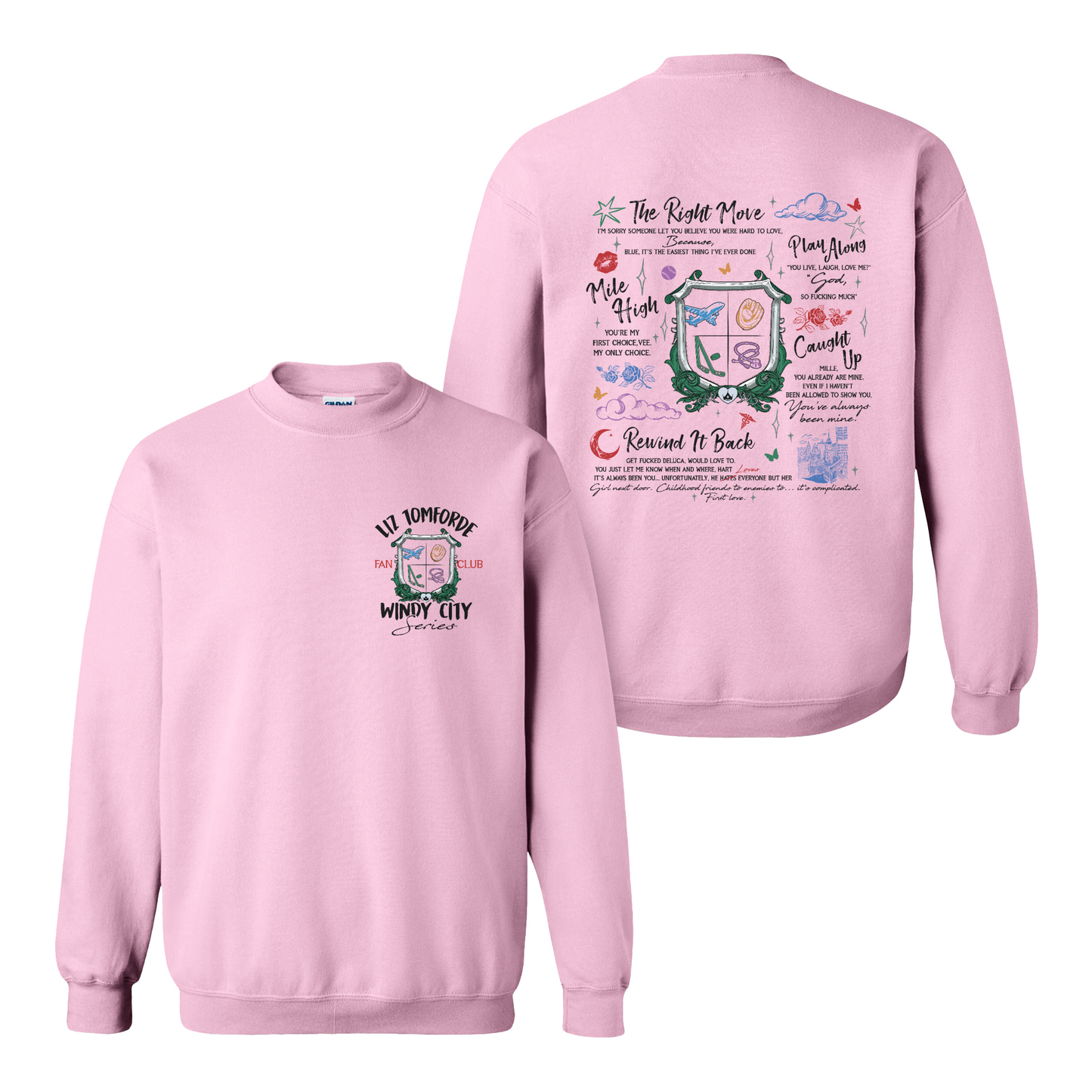 Ice Hockey Romance Sweatshirt, Windy City Series Book Sweatshirt 2 Sides, Liz Tomforde Fan Club Sweatshirt