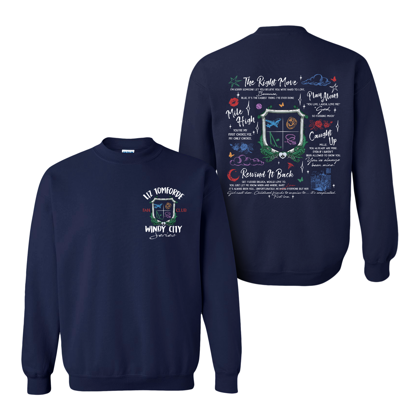 Ice Hockey Romance Sweatshirt, Windy City Series Book Sweatshirt 2 Sides, Liz Tomforde Fan Club Sweatshirt
