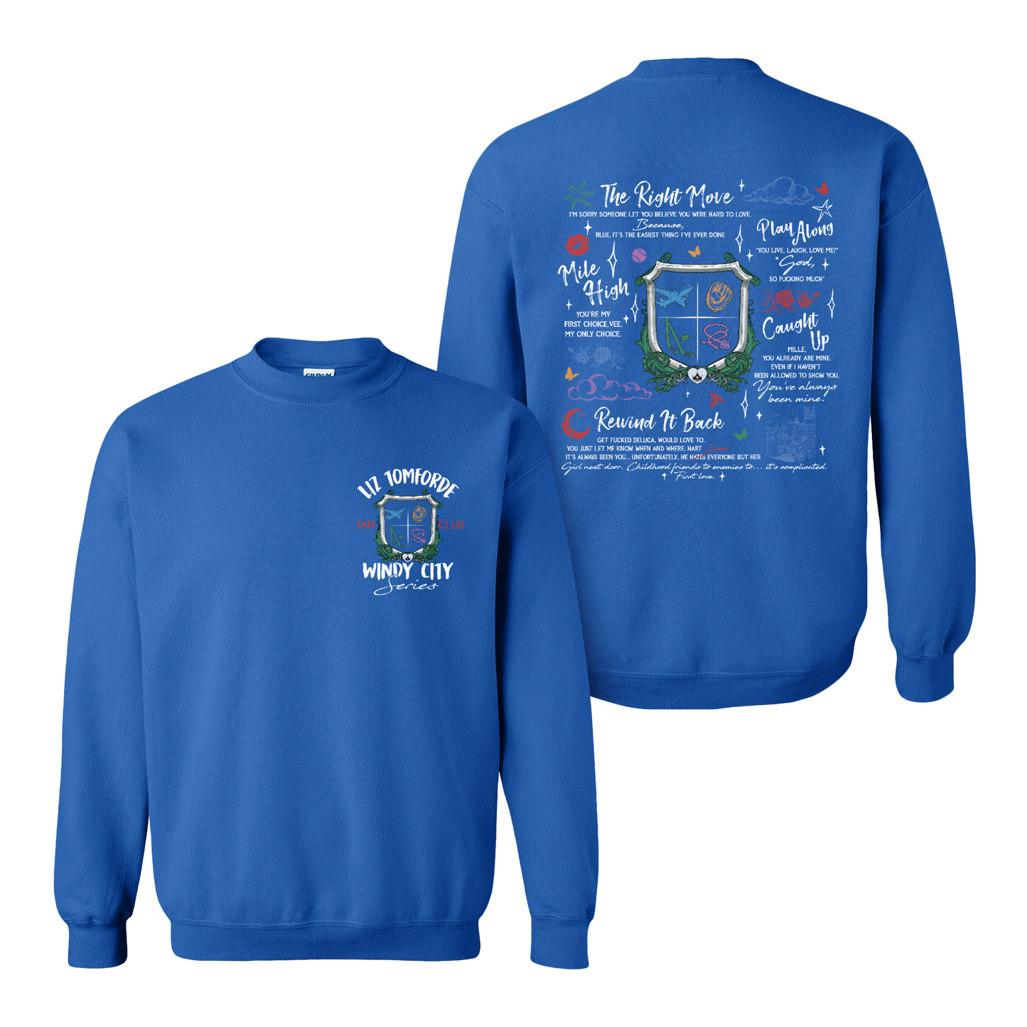 Ice Hockey Romance Sweatshirt, Windy City Series Book Sweatshirt 2 Sides, Liz Tomforde Fan Club Sweatshirt