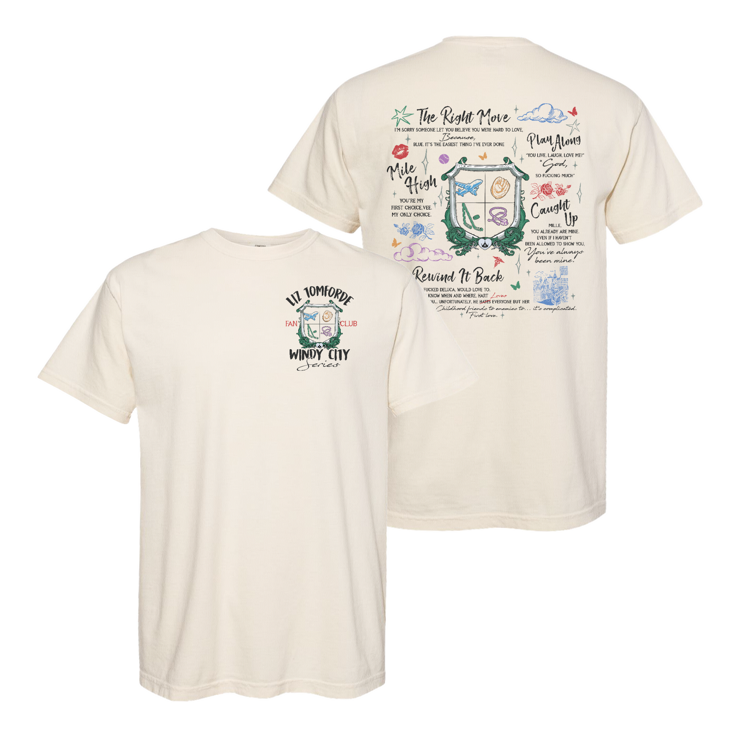Ice Hockey Romance Comfort Color Shirt, Windy City Series Book Shirt 2 Sides, Liz Tomforde Fan Club Shirt