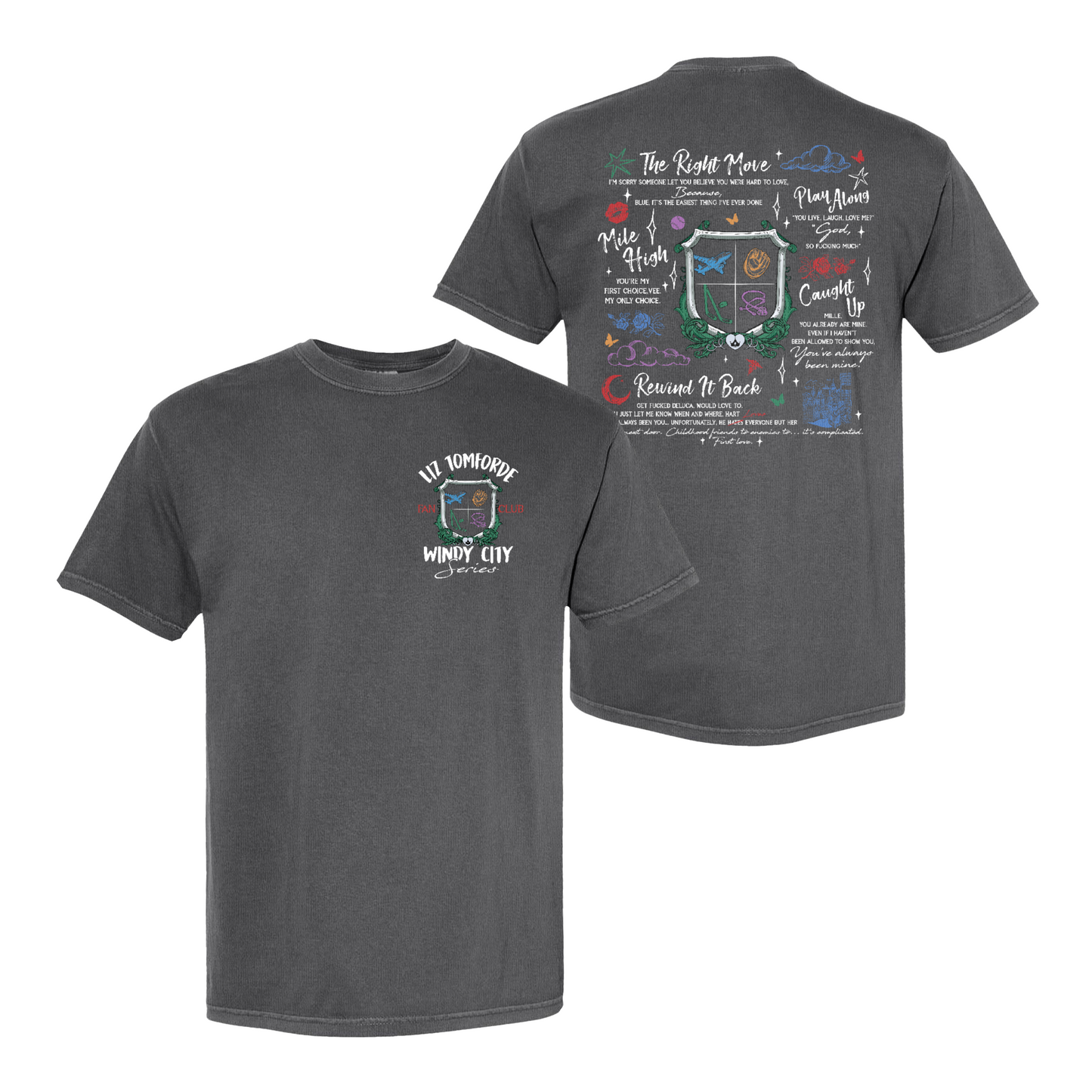 Ice Hockey Romance Comfort Color Shirt, Windy City Series Book Shirt 2 Sides, Liz Tomforde Fan Club Shirt