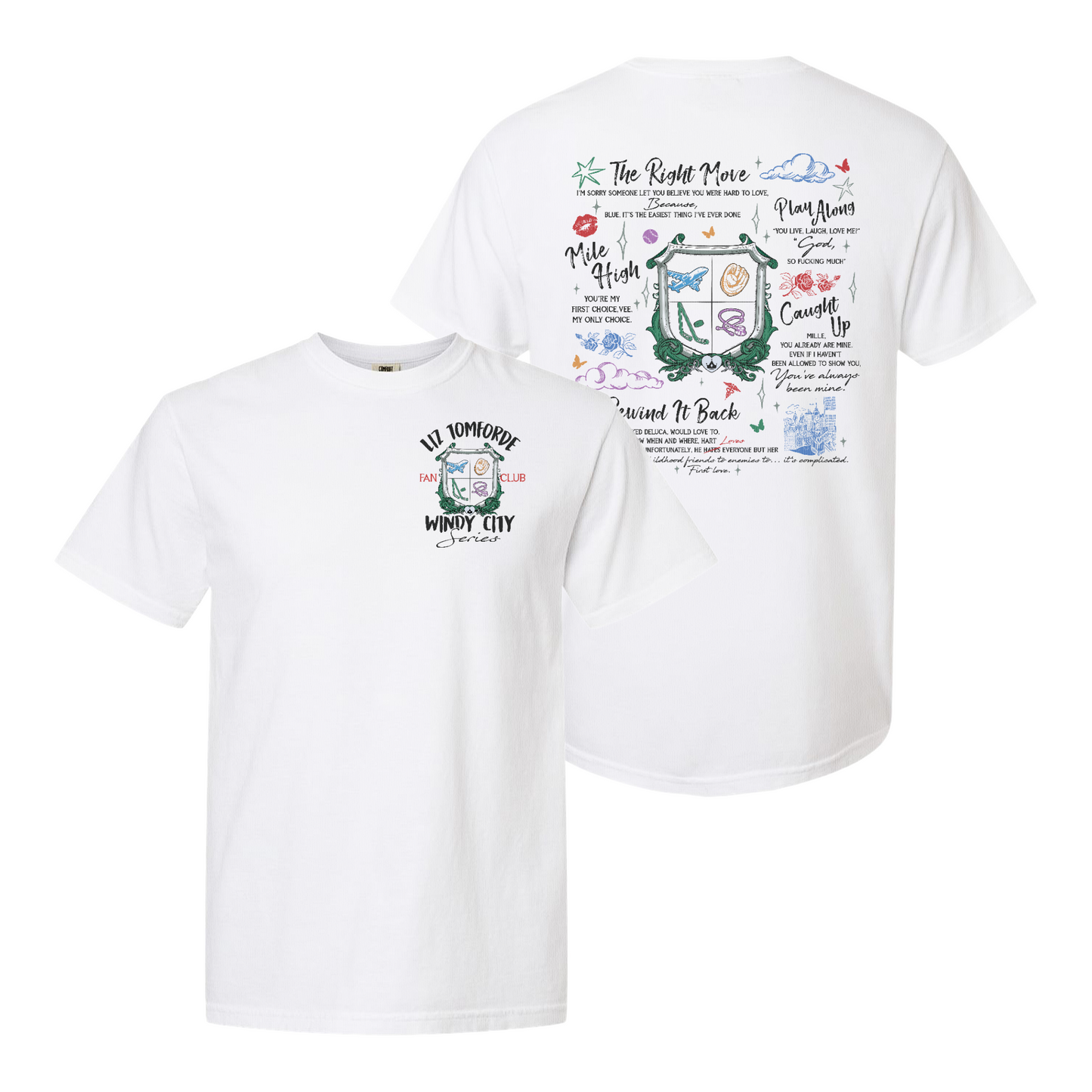 Ice Hockey Romance Comfort Color Shirt, Windy City Series Book Shirt 2 Sides, Liz Tomforde Fan Club Shirt