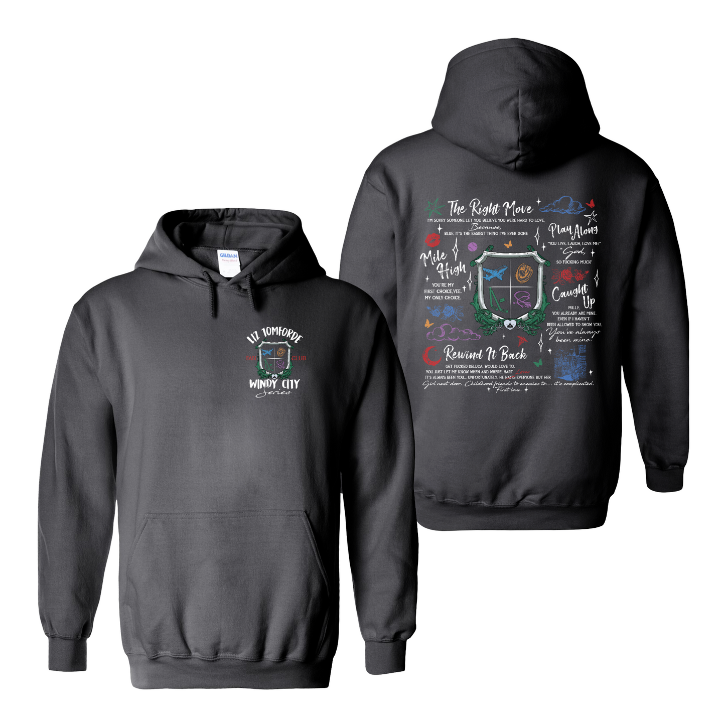 Ice Hockey Romance Hoodie, Windy City Series Book Hoodie 2 Sides, Liz Tomforde Fan Club Hoodie