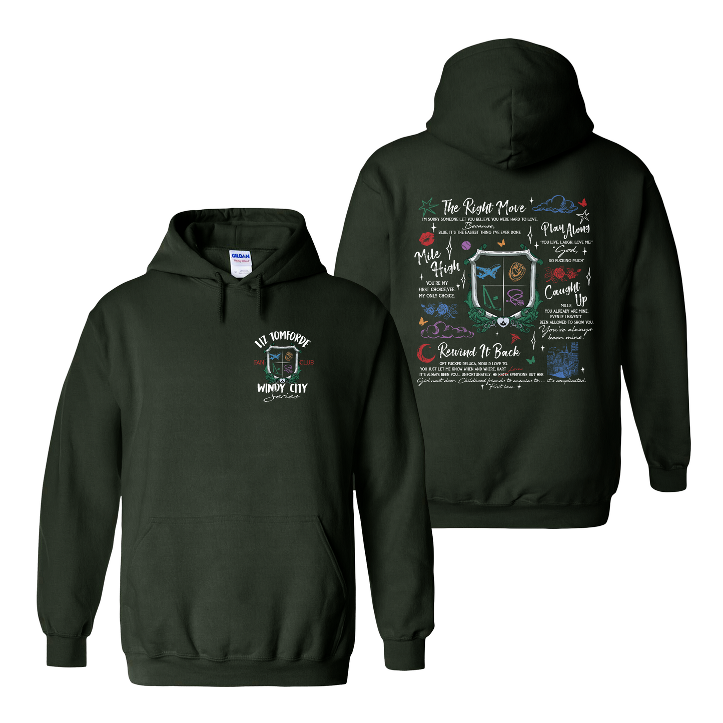 Ice Hockey Romance Hoodie, Windy City Series Book Hoodie 2 Sides, Liz Tomforde Fan Club Hoodie