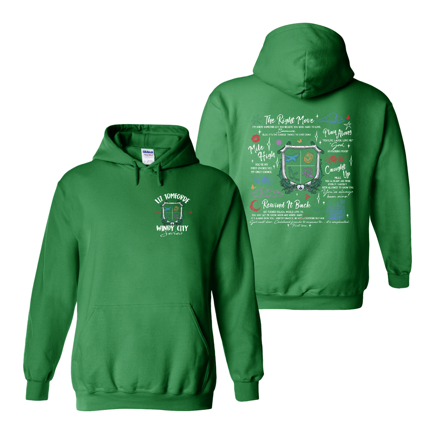 Ice Hockey Romance Hoodie, Windy City Series Book Hoodie 2 Sides, Liz Tomforde Fan Club Hoodie