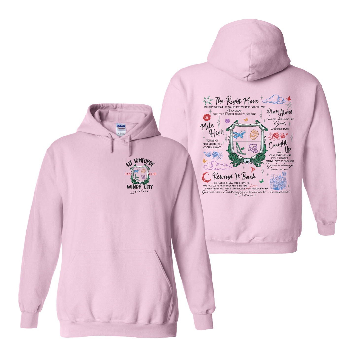 Ice Hockey Romance Hoodie, Windy City Series Book Hoodie 2 Sides, Liz Tomforde Fan Club Hoodie